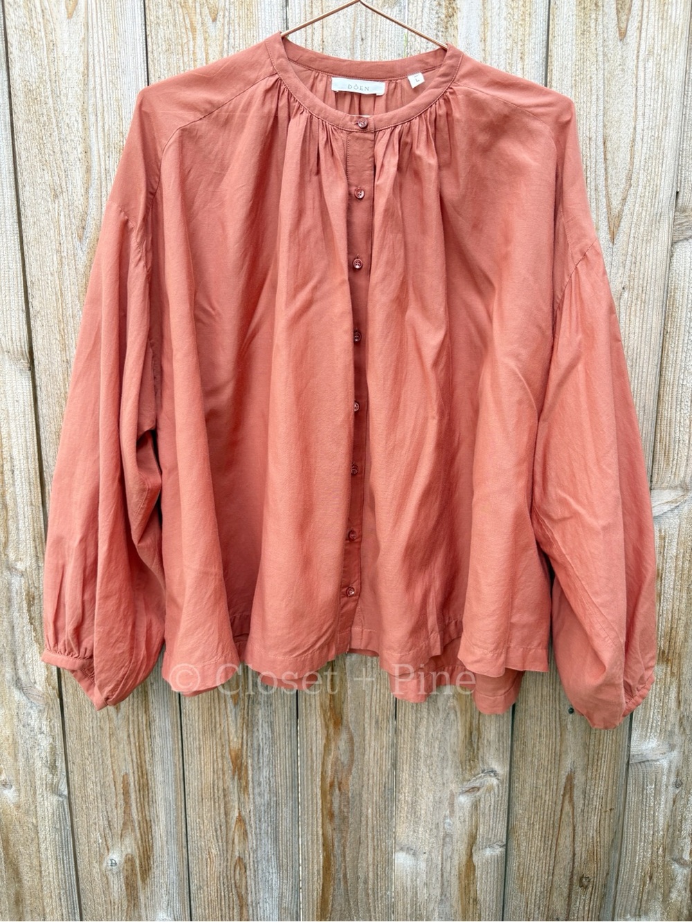 Doen Jane Blouse in Tierra Size‎ Large Rust Orange Pink - Picture 3 of 14